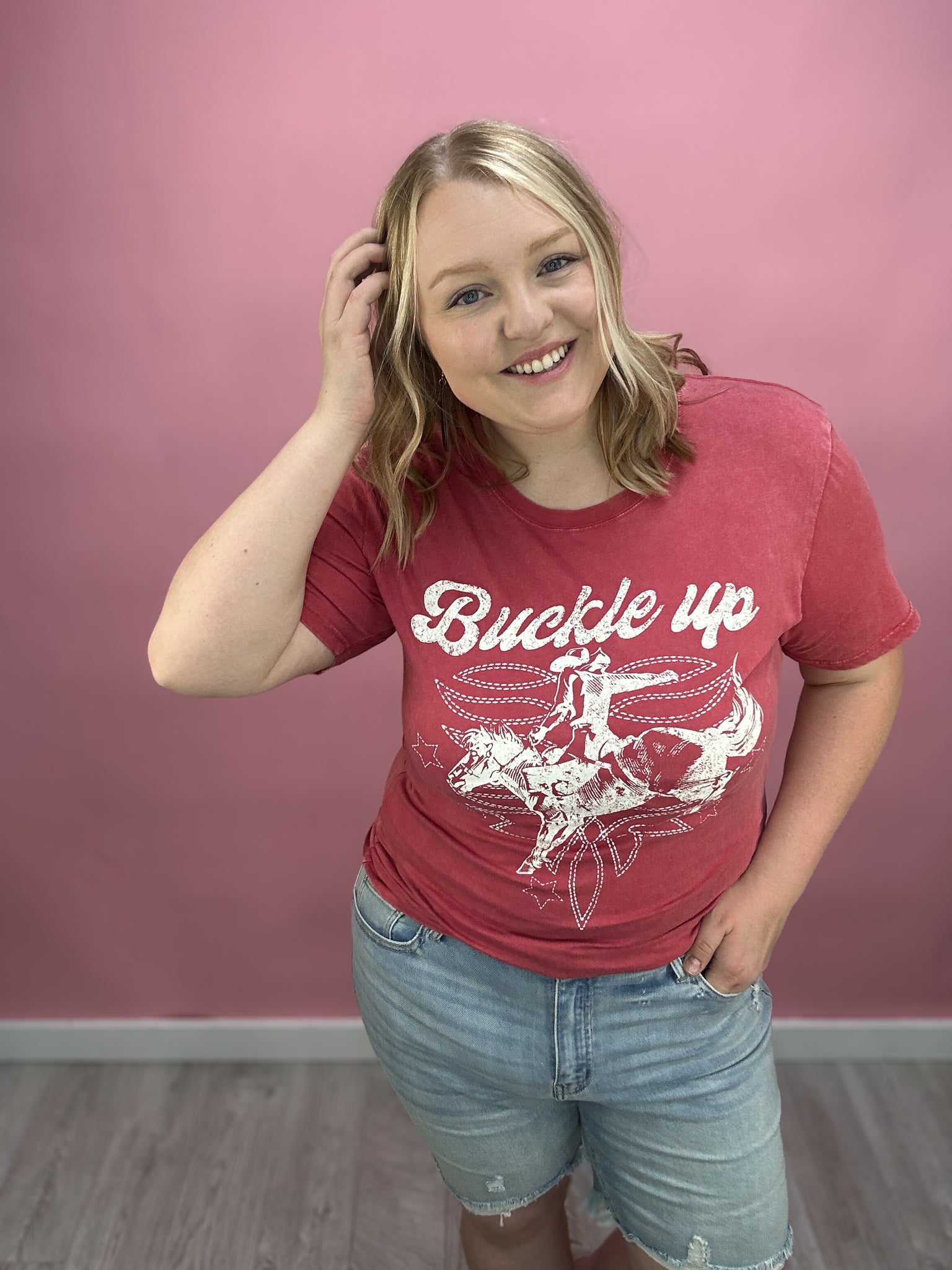 Buckle Up Stitch Pattern Graphic Tee
