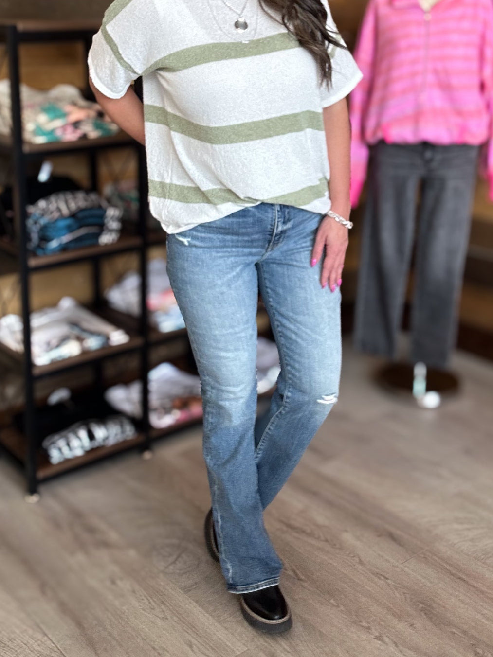 Daze Denim Go-Getter High Rise Flare in Slay