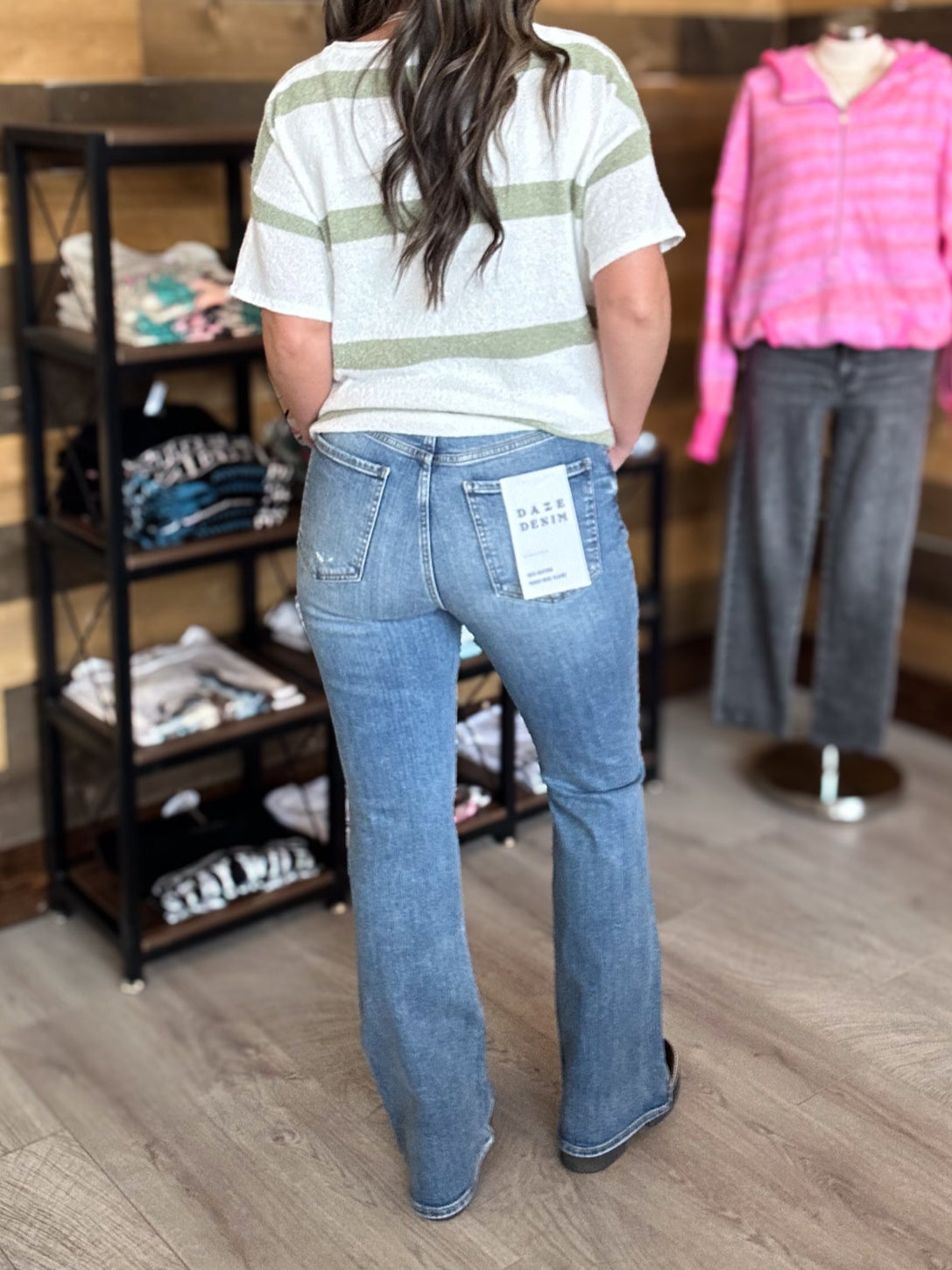 Daze Denim Go-Getter High Rise Flare in Slay