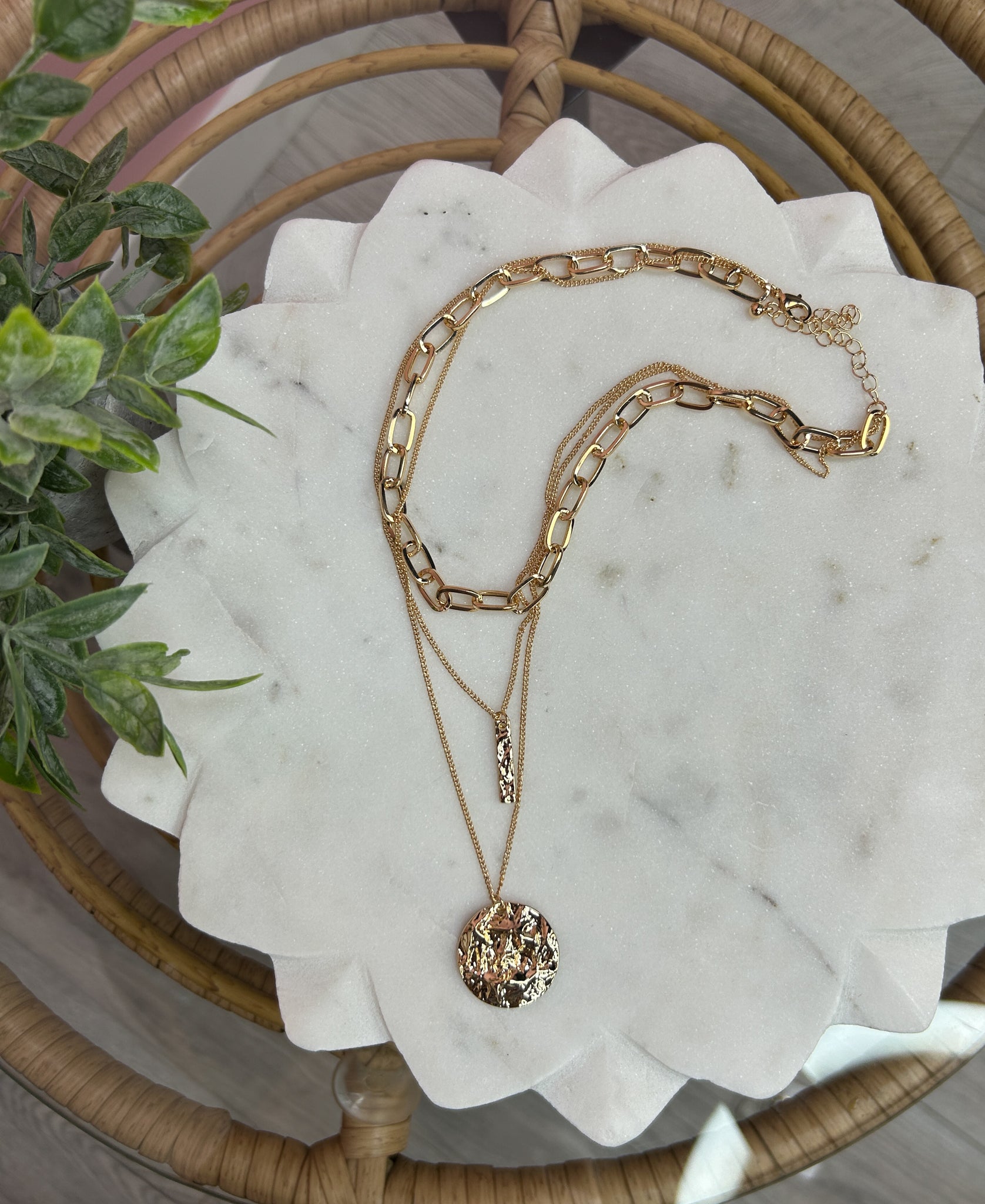 Lance Layered Coin Necklace