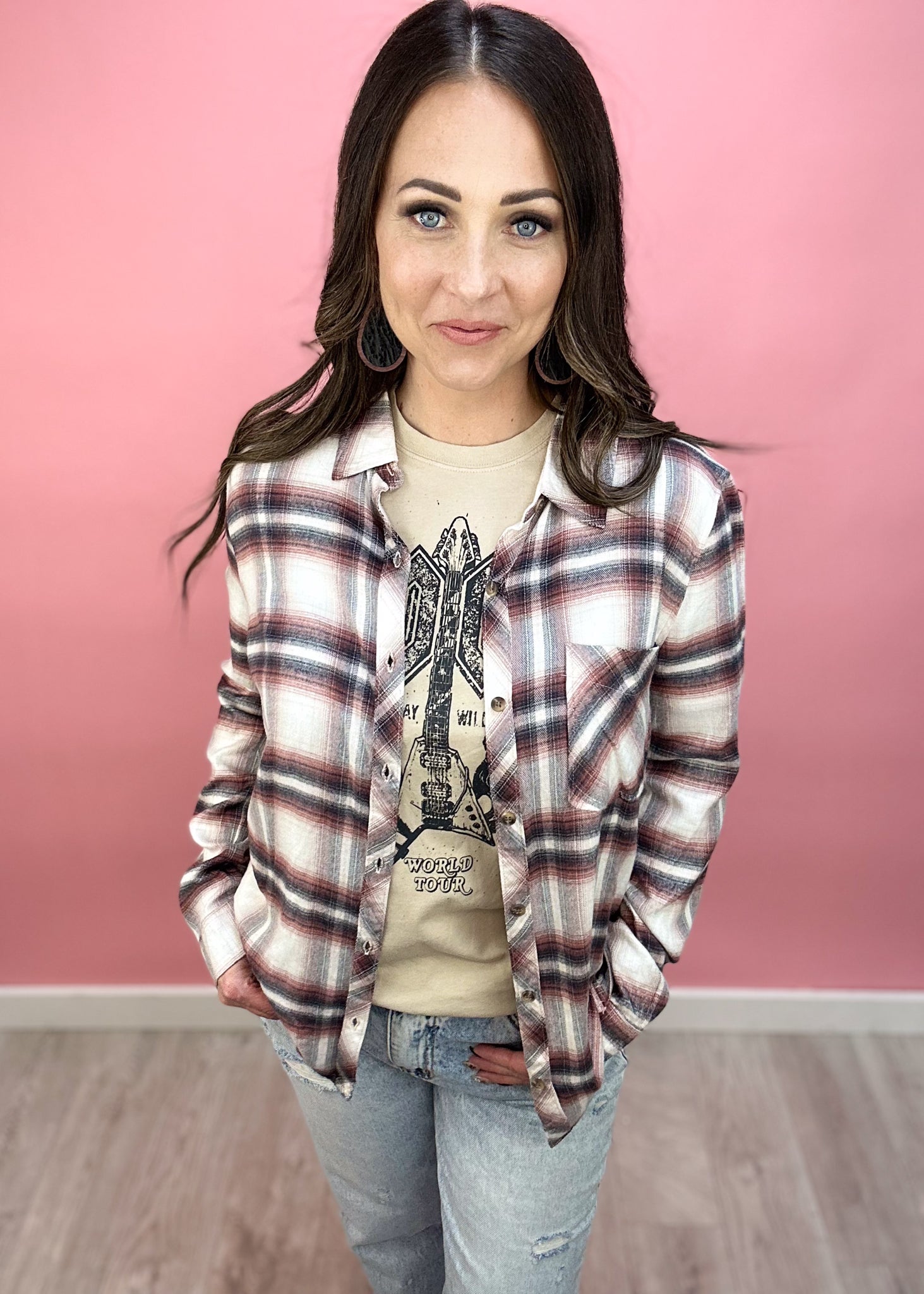 Willow Flannel Button Up Top