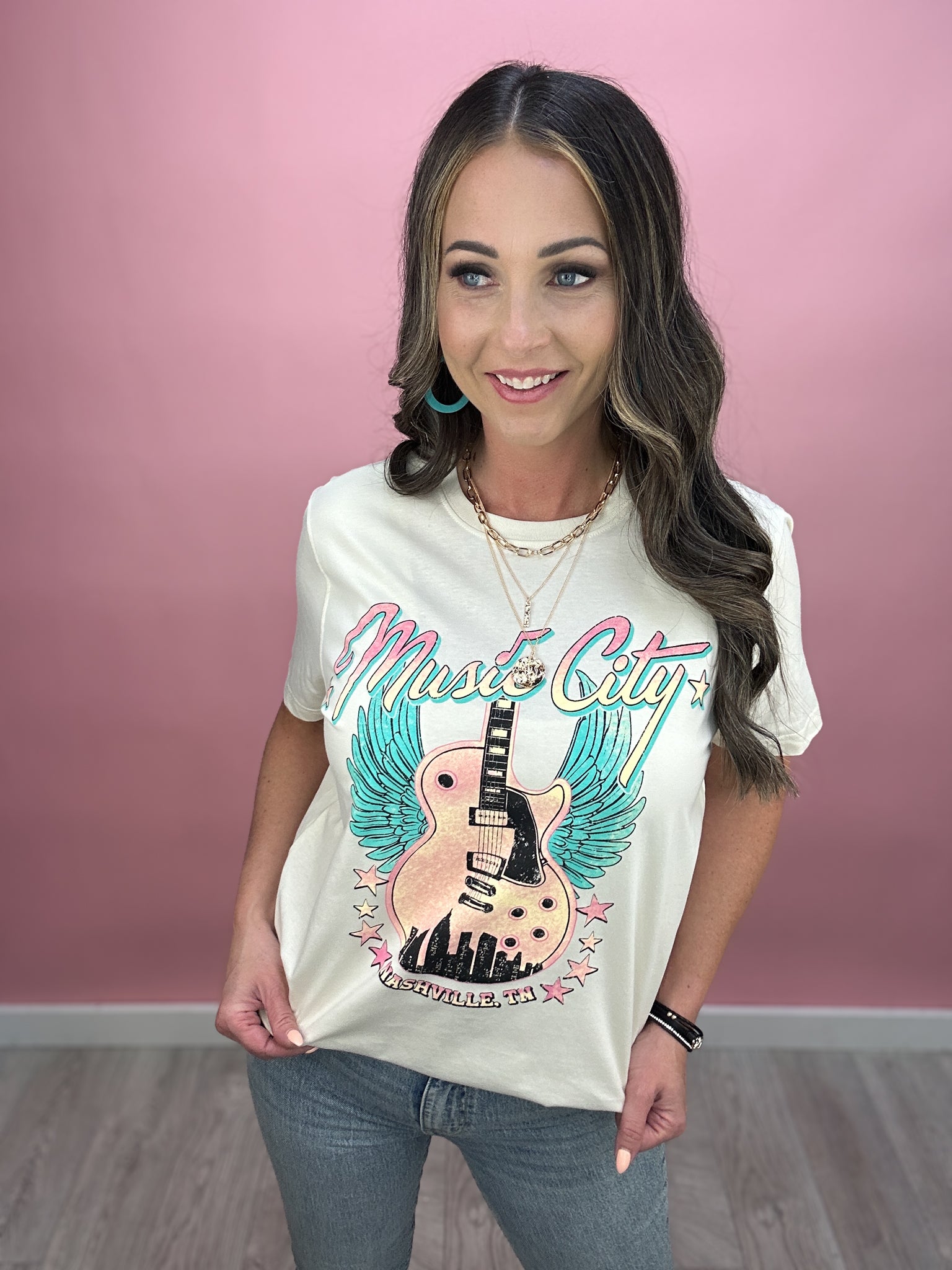 Guitar Wings Music City Graphic Tee