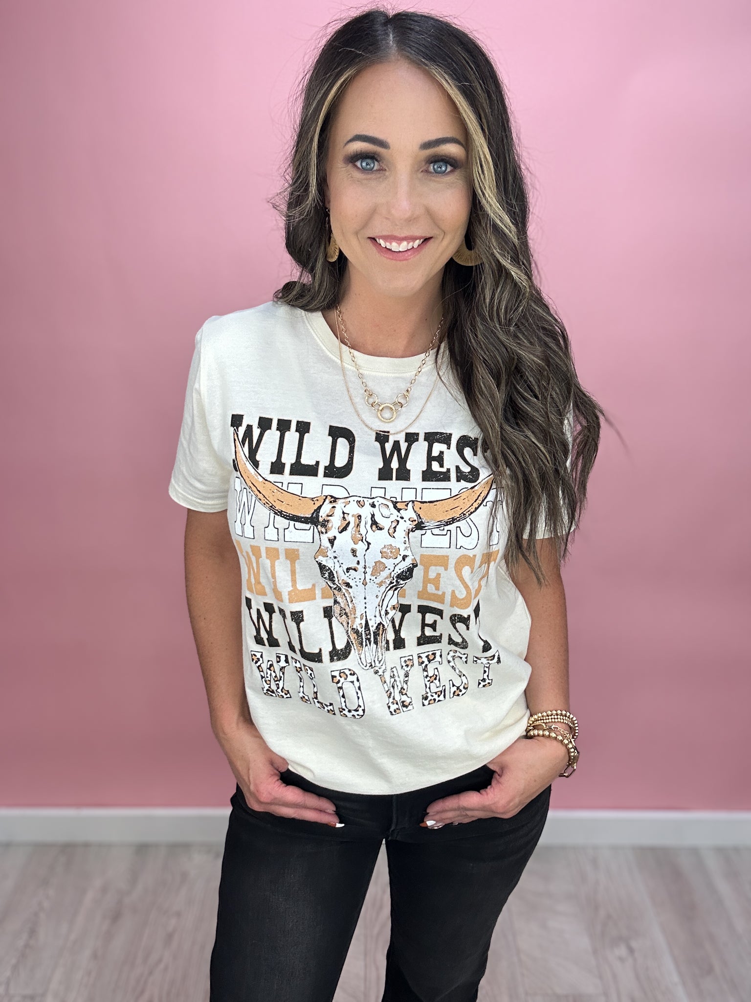 Wild West Bull Skull Graphic Tee