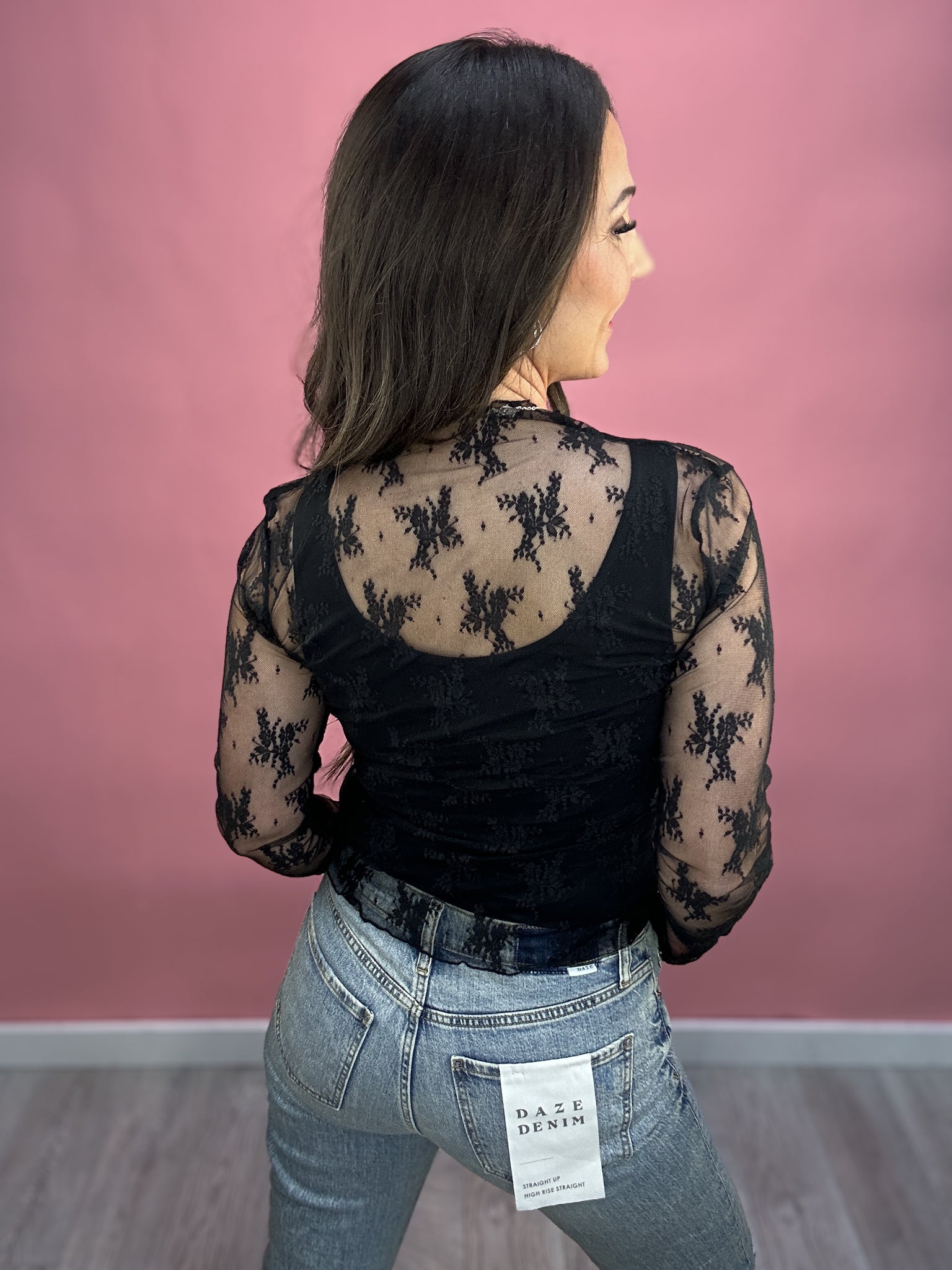 McKinley Shear Lace Long Sleeve Top