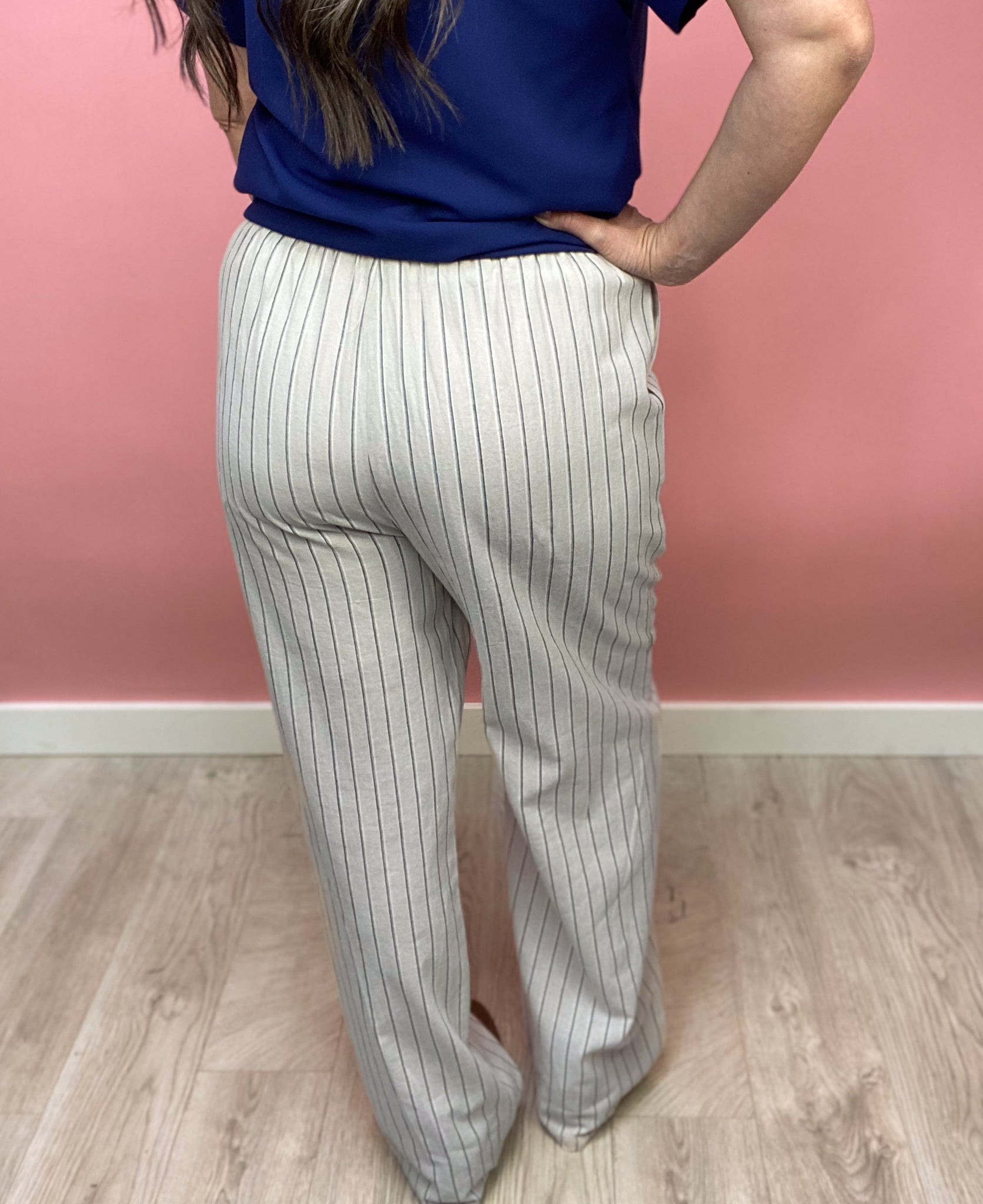 Devyn Cotton Striped Linen Pants