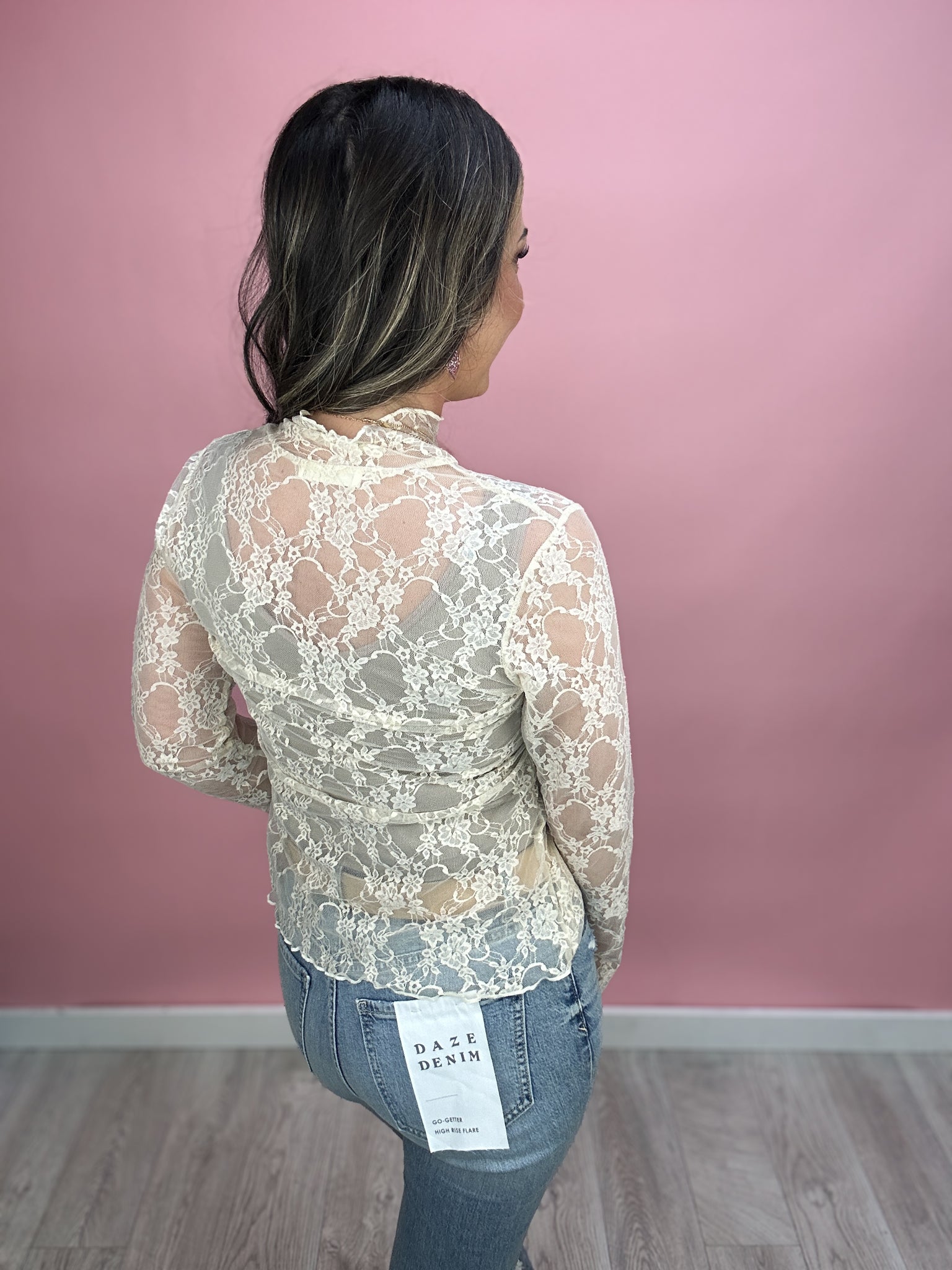 Greta Floral Lace Long Sleeve Top