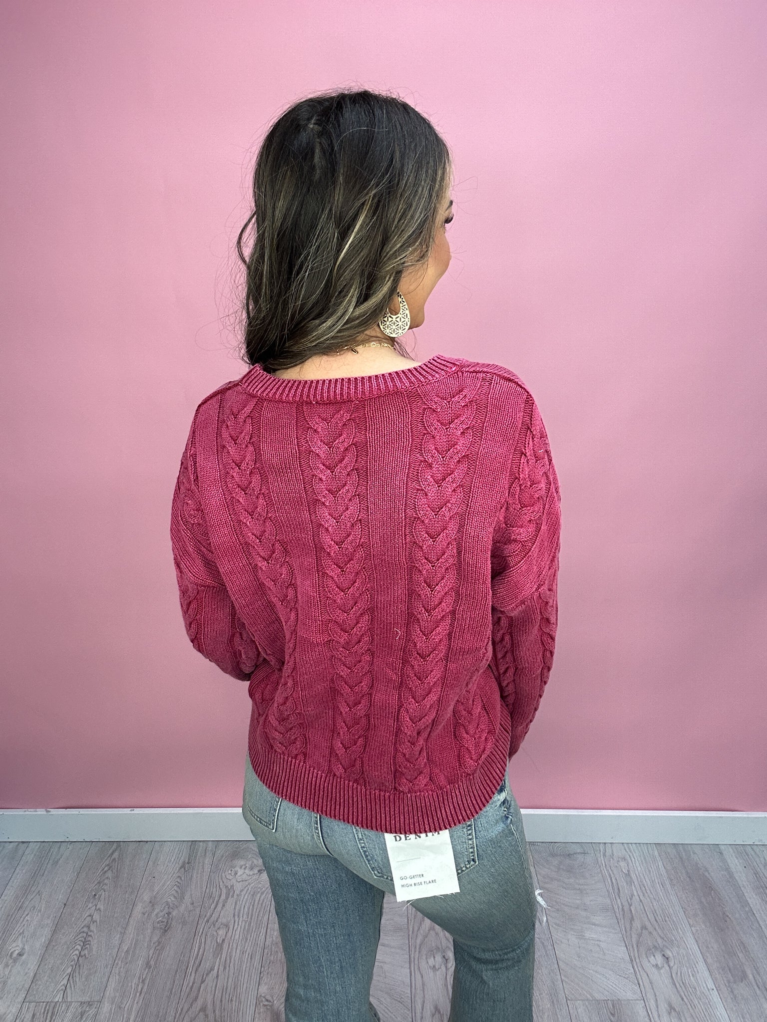 Denise Cable Knit Washed Sweater