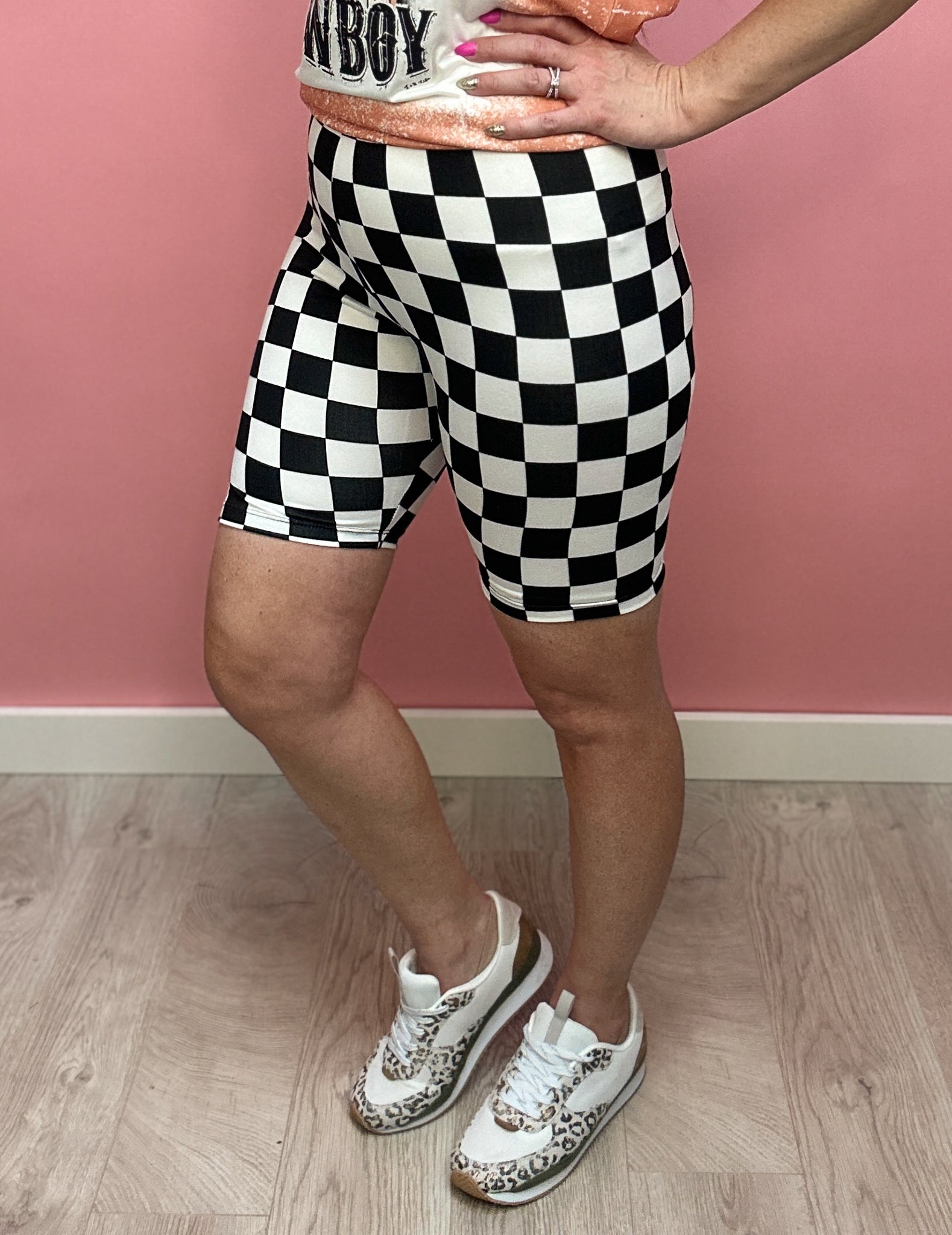 Sullivan Checkered Biker Shorts