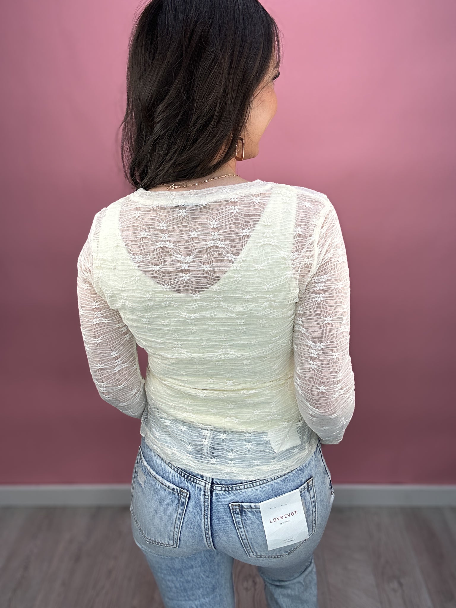 Daisy Floral Sheer Lace Top