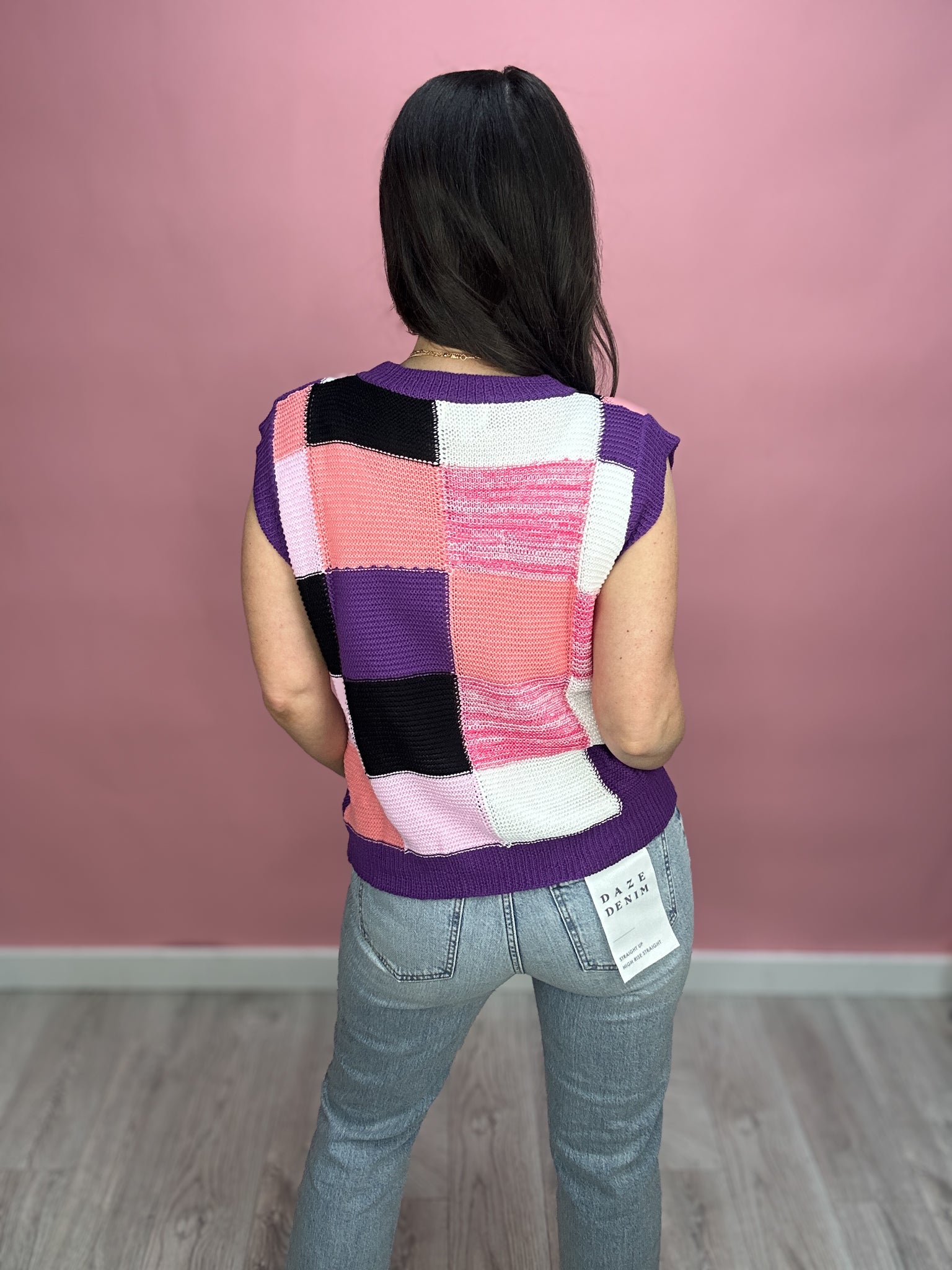 Kelsie Color Block Sweater Vest