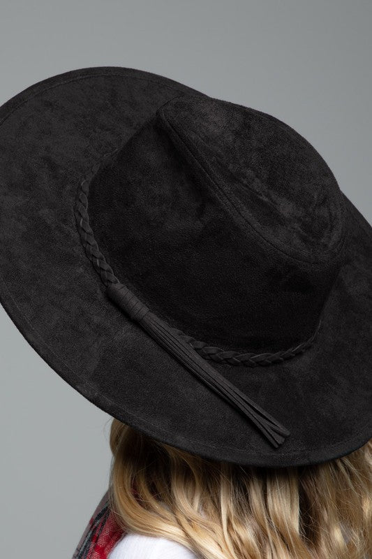 Lila Braided Trim Tassel Panama Hat